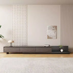 Luck Live Contemporary 78.7in modern expandable TV stand in Dark Walnut, media console with 3 drawers