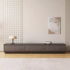 Mobile TV moderno allungabile da 200 cm in noce scuro, console multimediale con 3 cassetti