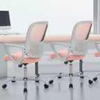Sedia da ufficio/gaming ergonomica moderna in rete con supporto lombare e braccioli fissi