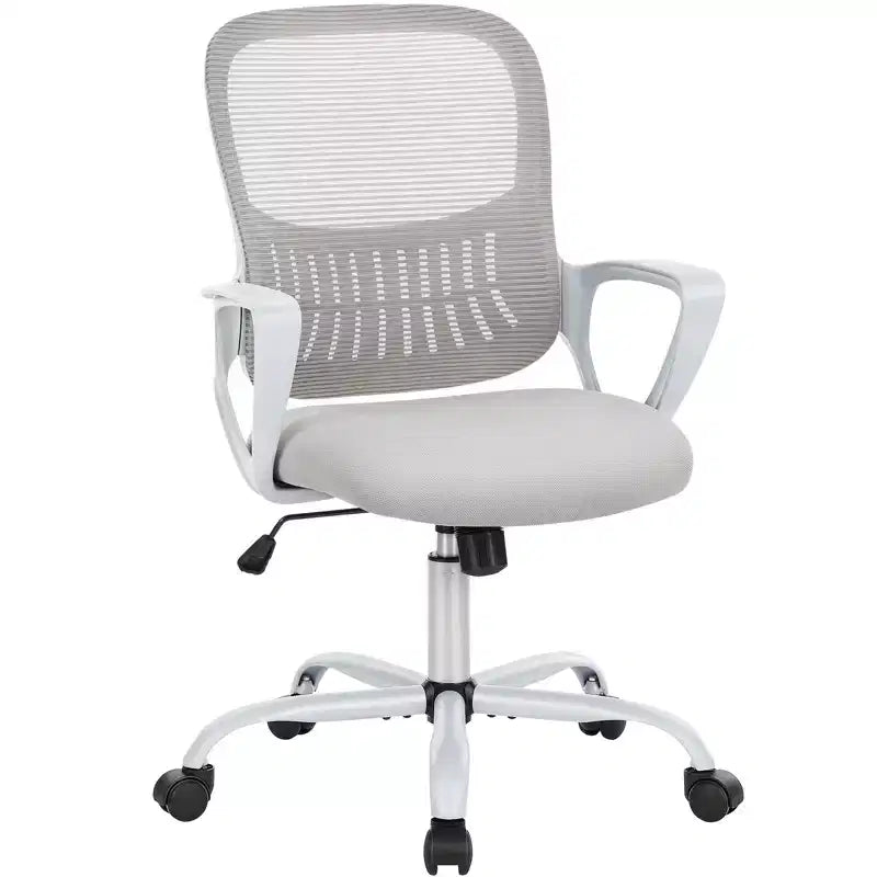 Sedia da ufficio/gaming ergonomica moderna in rete con supporto lombare e braccioli fissi