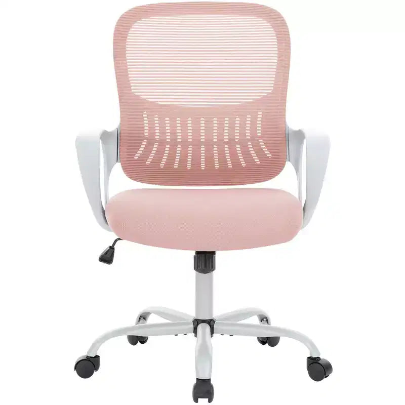 Sedia da ufficio/gaming ergonomica moderna in rete con supporto lombare e braccioli fissi
